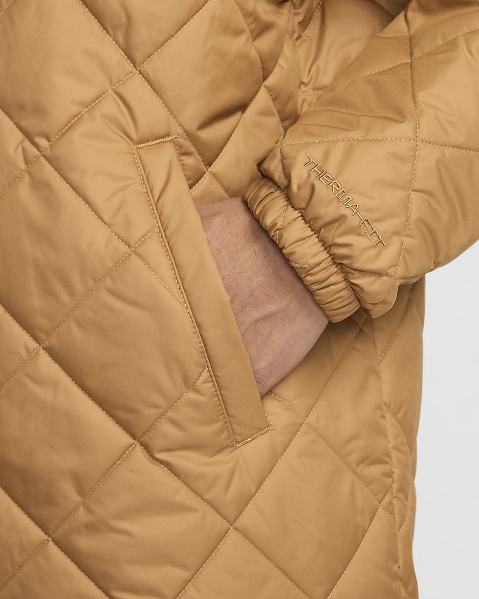 Nike Club Men's Lightweight Quilted Therma-FIT Insulated Jacket - Flax/Black/Flax