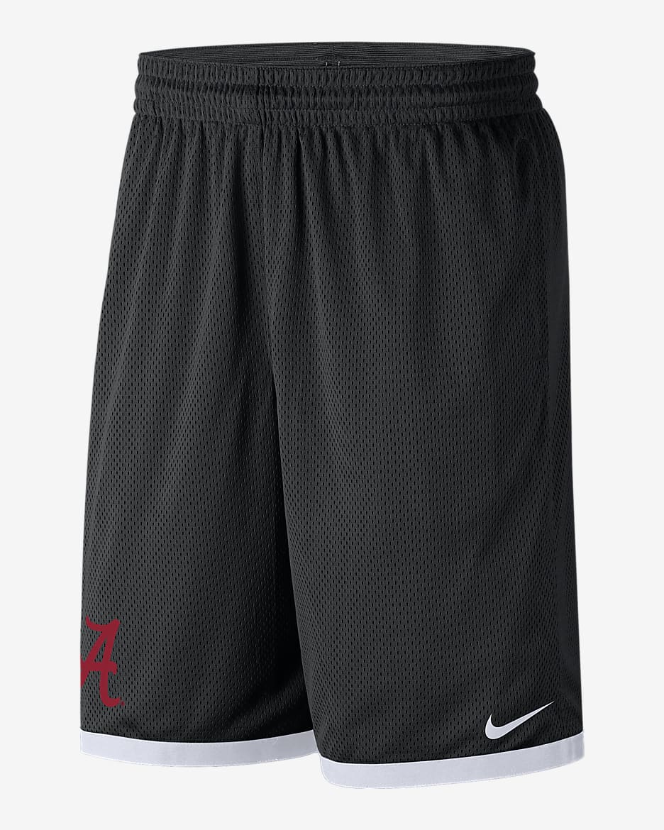 Alabama Men's Nike College Mesh Shorts - Black/White