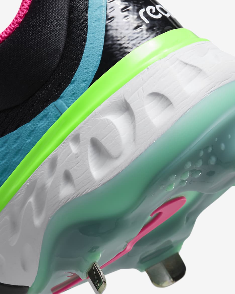 Nike Alpha Huarache Elite 4 Low Men's Baseball Cleats - Black/Teal Nebula/Hyper Pink/White