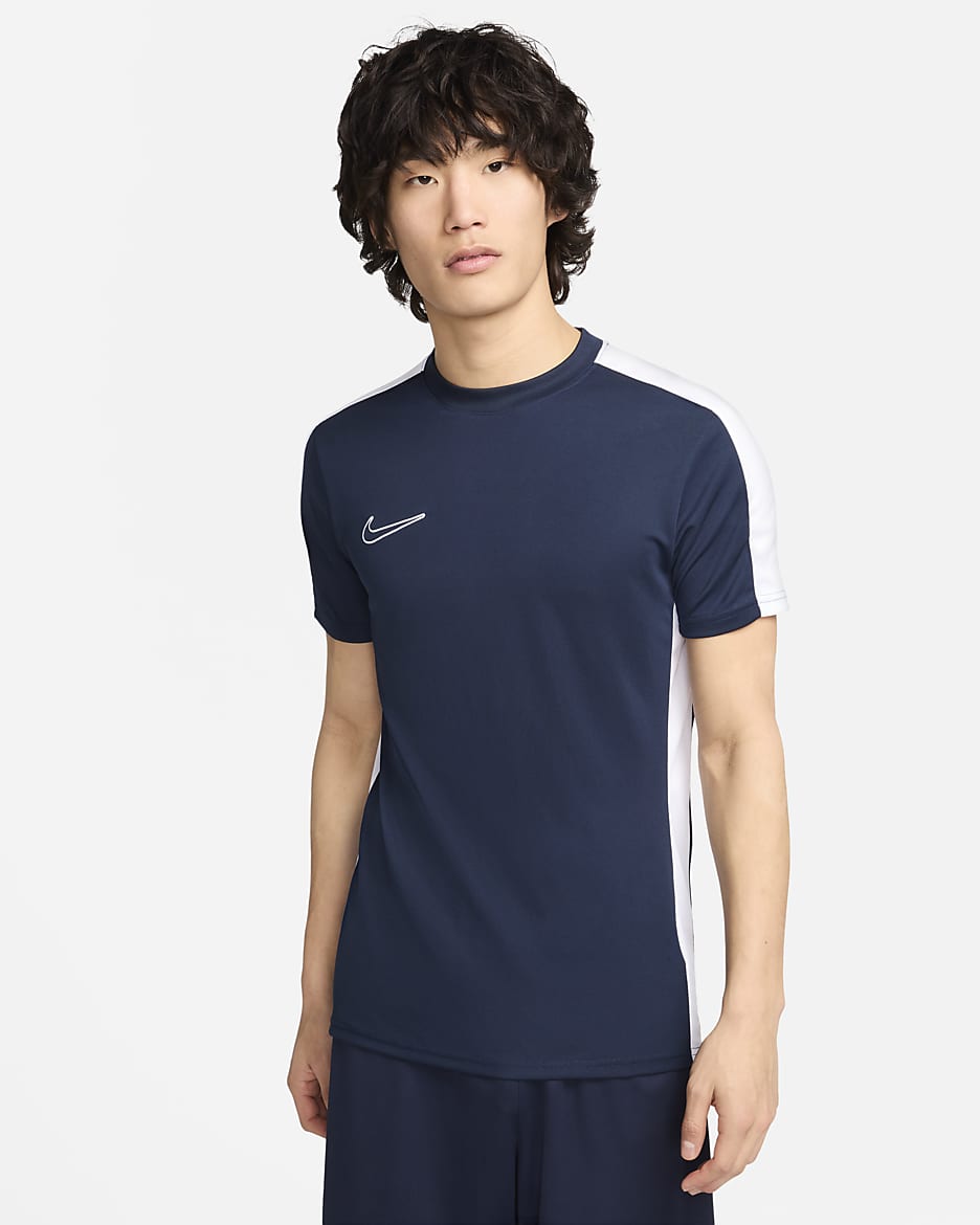 Nike Dri-FIT Academy 男款短袖足球上衣 - Obsidian/白色/白色