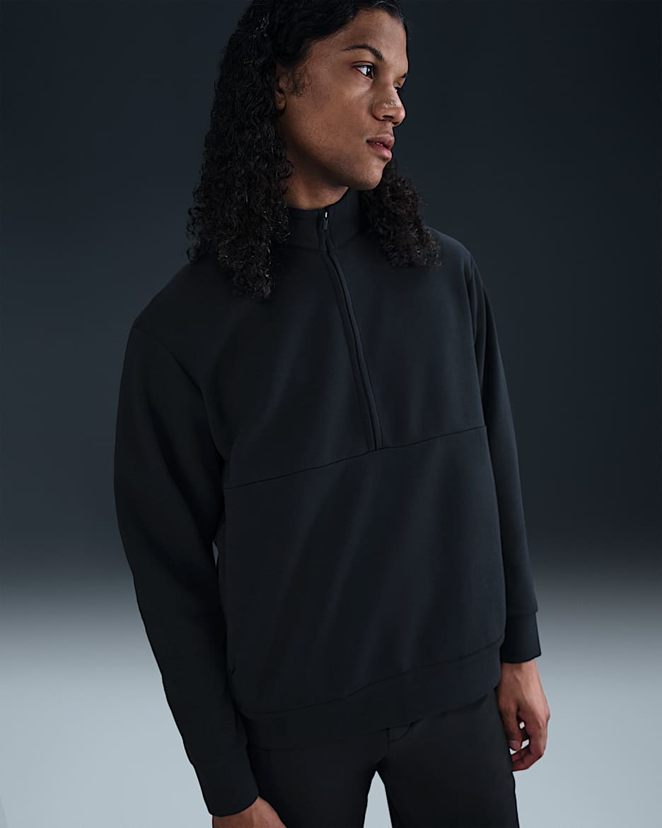 Nike 24.7 ImpossiblySoft Men's Dri-FIT 1/2-Zip Top - Black/Dark Smoke Grey