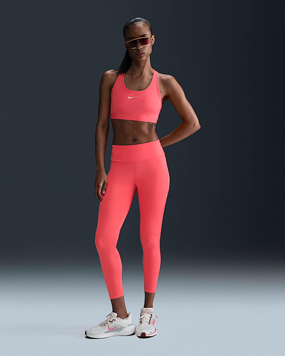 Leggings a 7/8 e vita media Nike Fast – Donna - Magic Ember