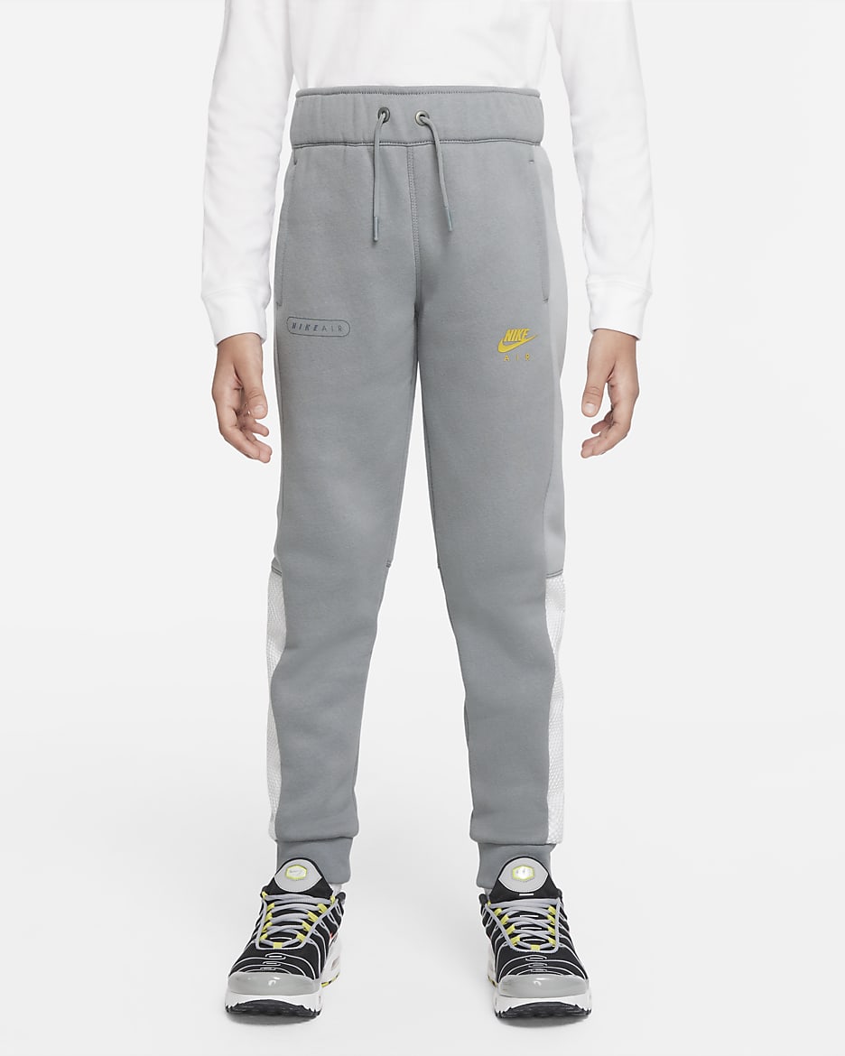 Nike Air Big Kids' (Boys') Pants - Particle Grey/Light Smoke Grey/White/Vivid Sulfur