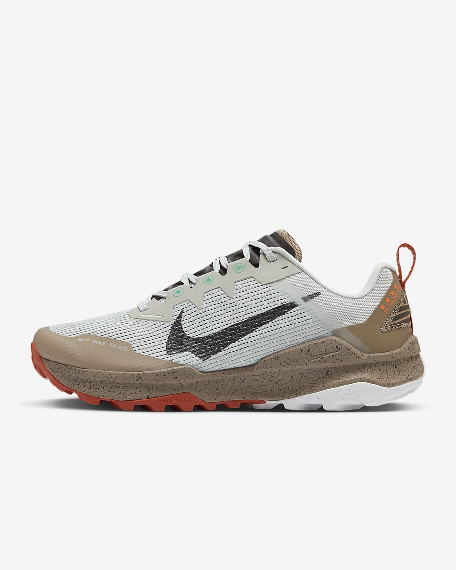 Nike Wildhorse 8 Men's Trail-Running Shoes - Light Silver/Khaki/Vintage Coral/Velvet Brown