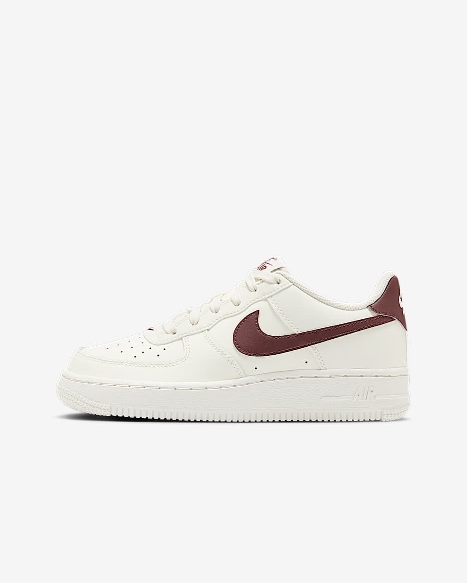Nike Air Force 1 Older Kids' Shoes - Sail/Dark Team Red