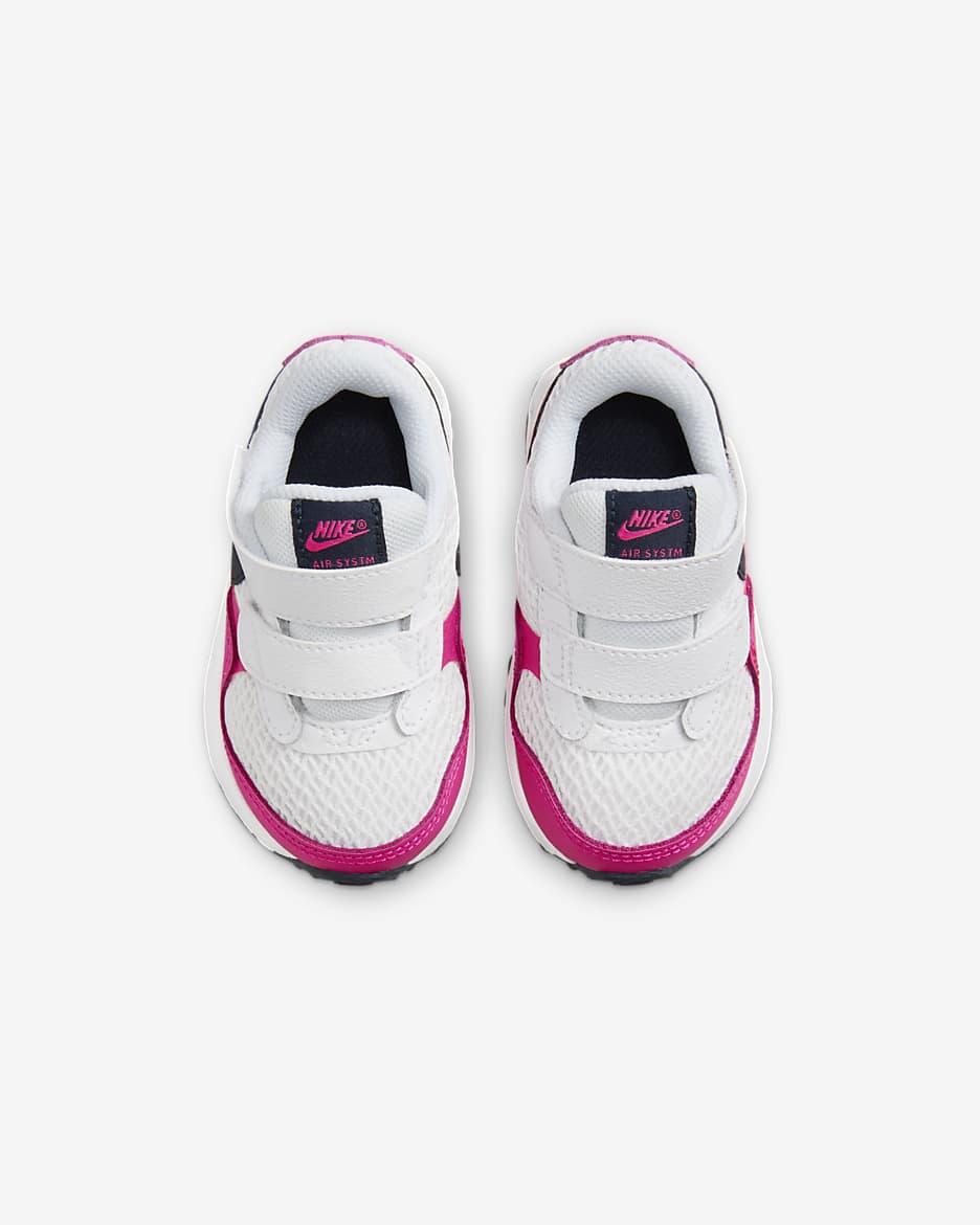 Nike Air Max SYSTM Baby/Toddler Shoes - White/Fierce Pink/Pure Platinum/Obsidian