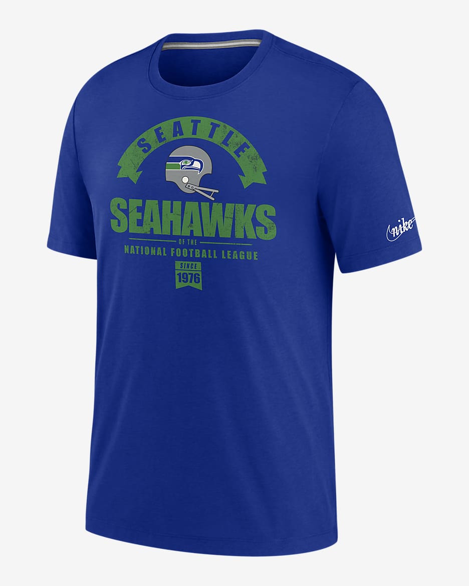 Tee-shirt Tri-blend Nike Historic (NFL Seahawks) pour Homme - Old Royal