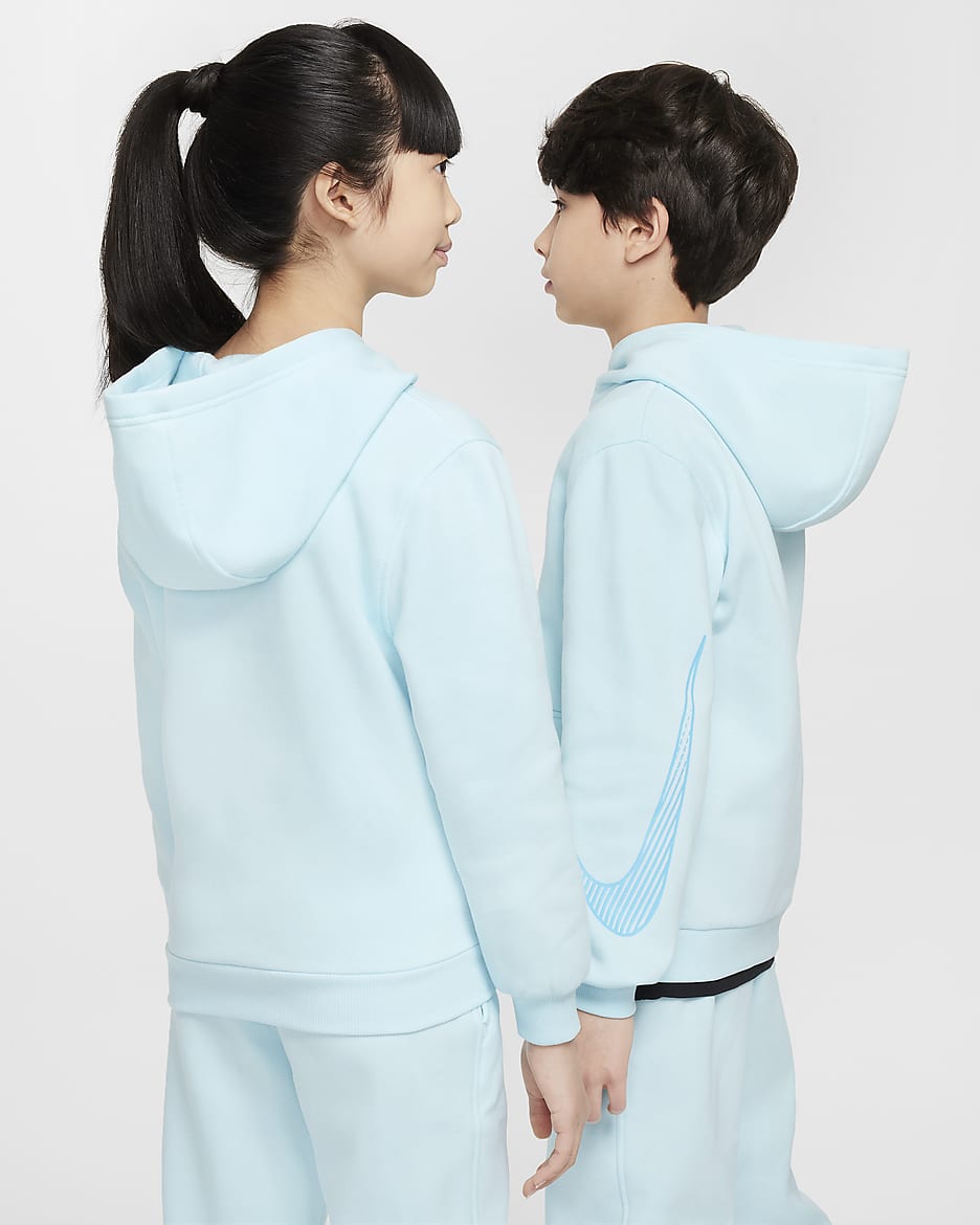 Kylian Mbappé Club Fleece Hoodie (ältere Kinder) - Glacier Blue