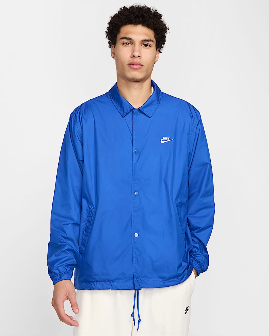 Chamarra de coach para hombre Nike Club - Royal juego/Blanco