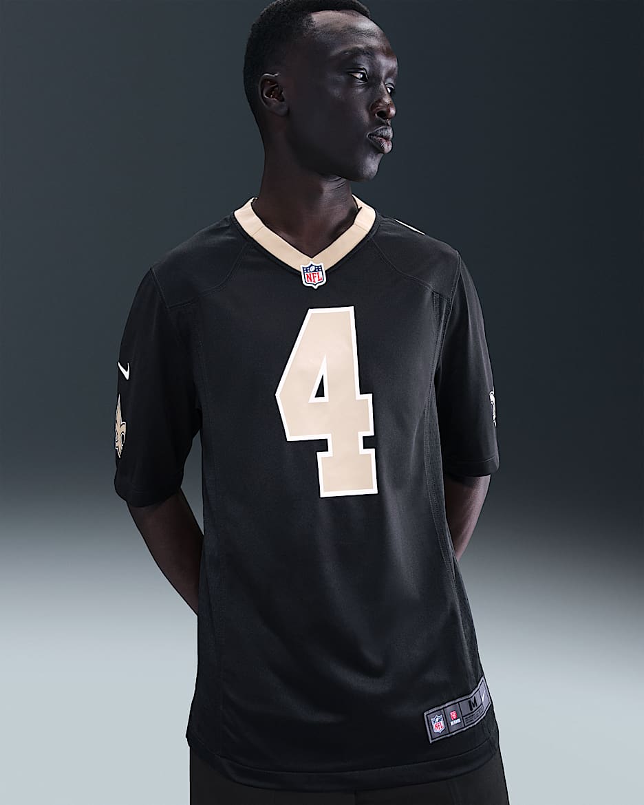 Spelartröja NFL New Orleans Saints (Derek Carr) för män - Svart
