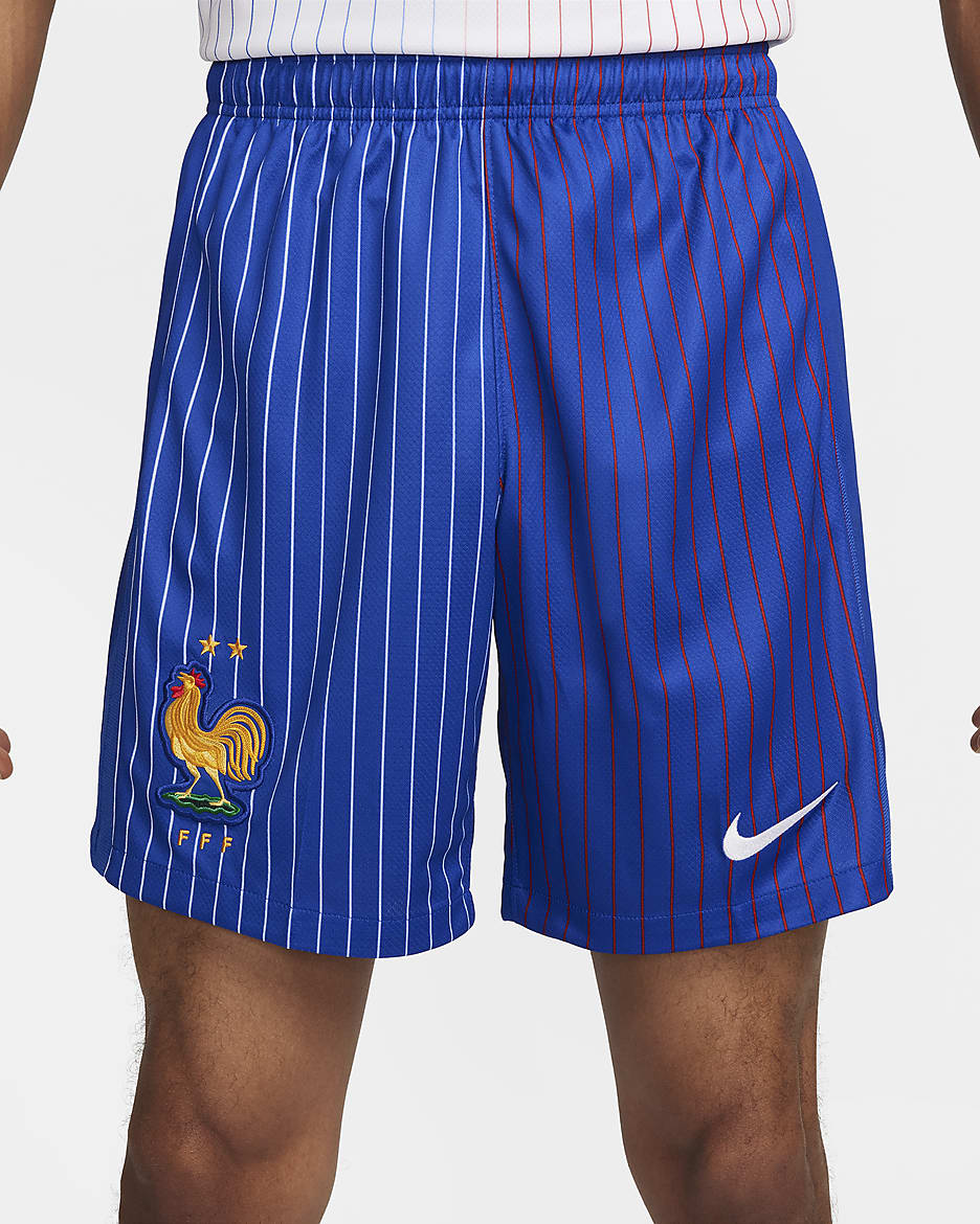 FFF 2024 Stadium Away Men's Nike Dri-FIT Football Replica Shorts - Bright Blue/University Red/White/White