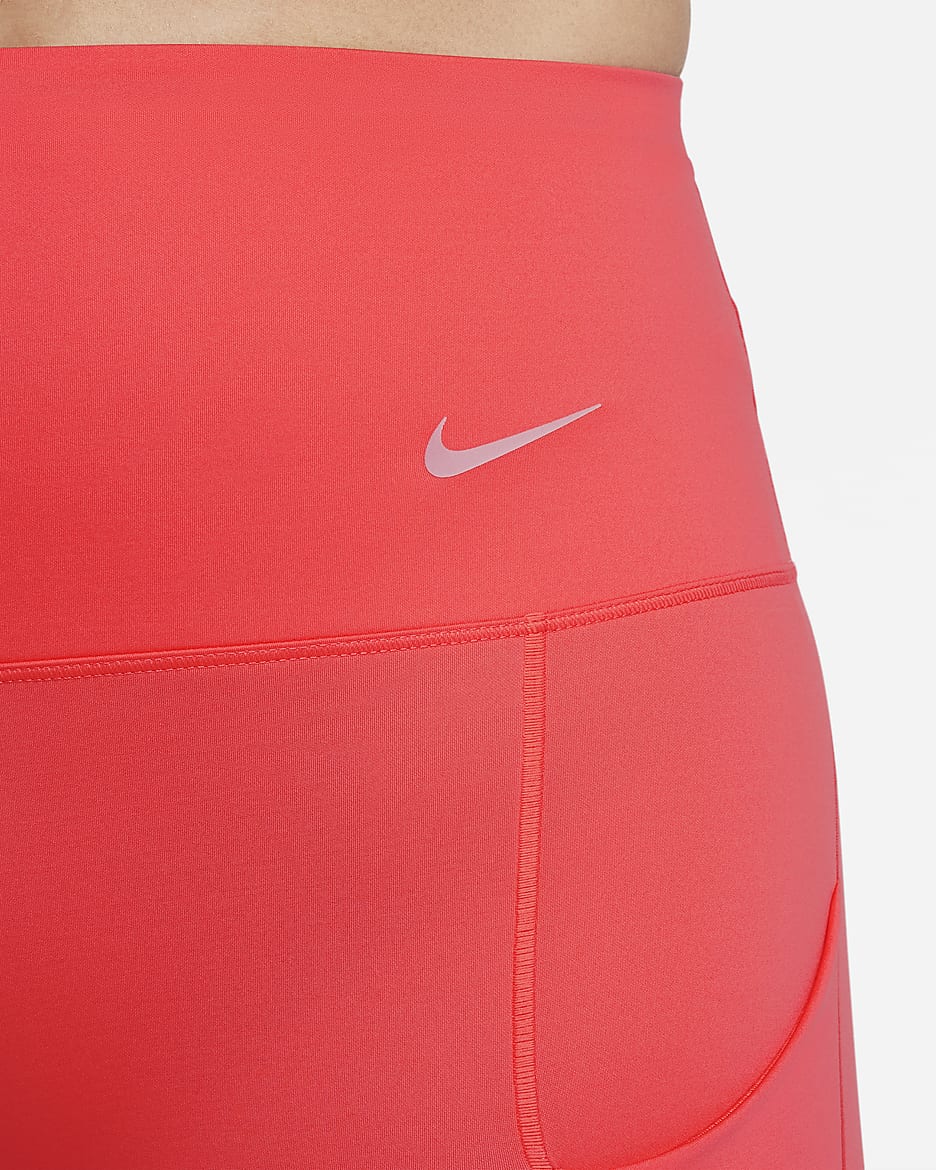 Leggings de tiro alto de 7/8 de sujeción firme con bolsillos para mujer Nike Go - Brasa resplandor/Negro