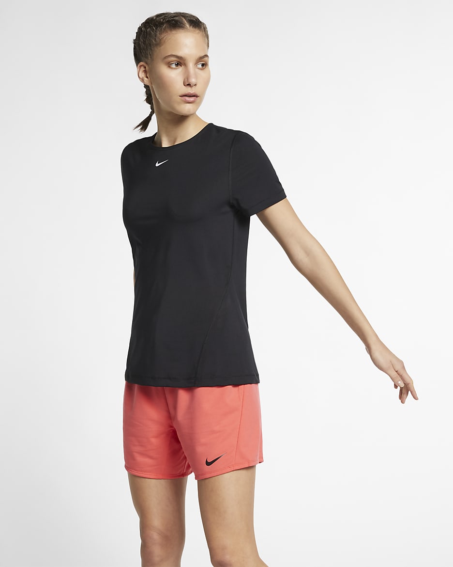 Nike Pro Women's Short-Sleeve Training Top - Black/White