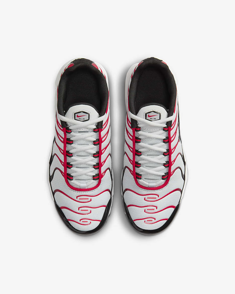 Nike Air Max Plus Big Kids' Shoes - Pure Platinum/Black/White/University Red