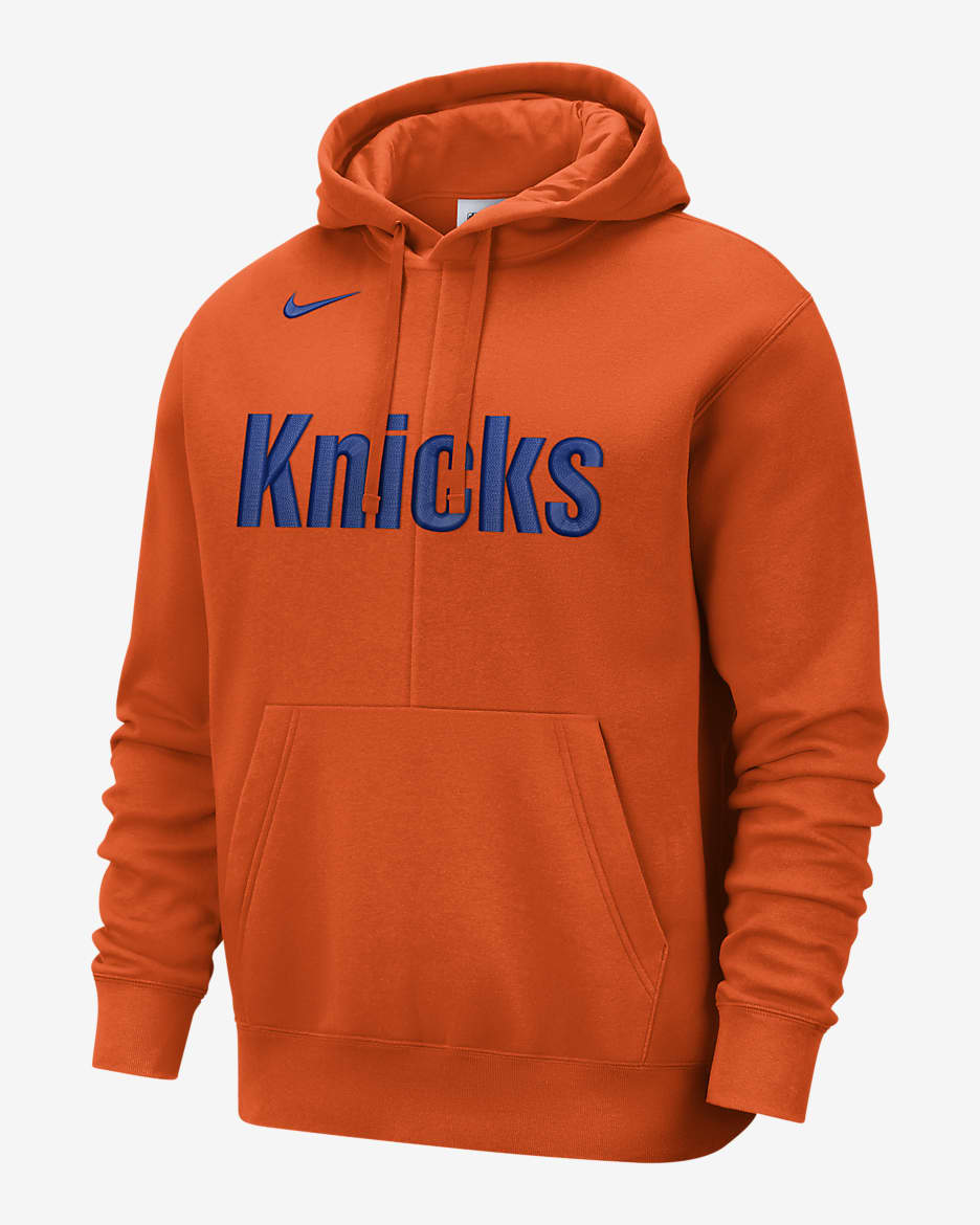 New York Knicks Courtside Men's Nike NBA Fleece Pullover Hoodie - Brilliant Orange