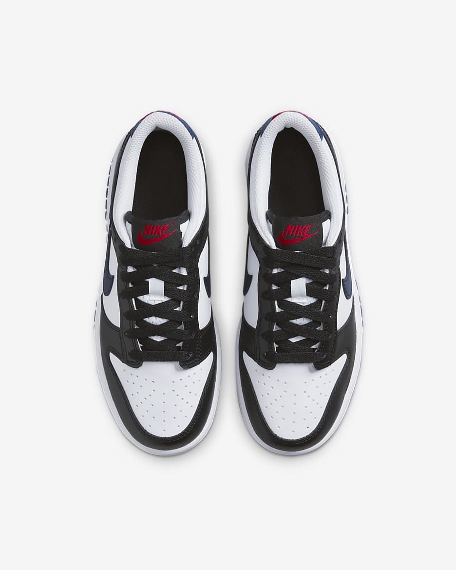 Buty dla dużych dzieci Nike Dunk Low - Czerń/Biel/University Red/Midnight Navy