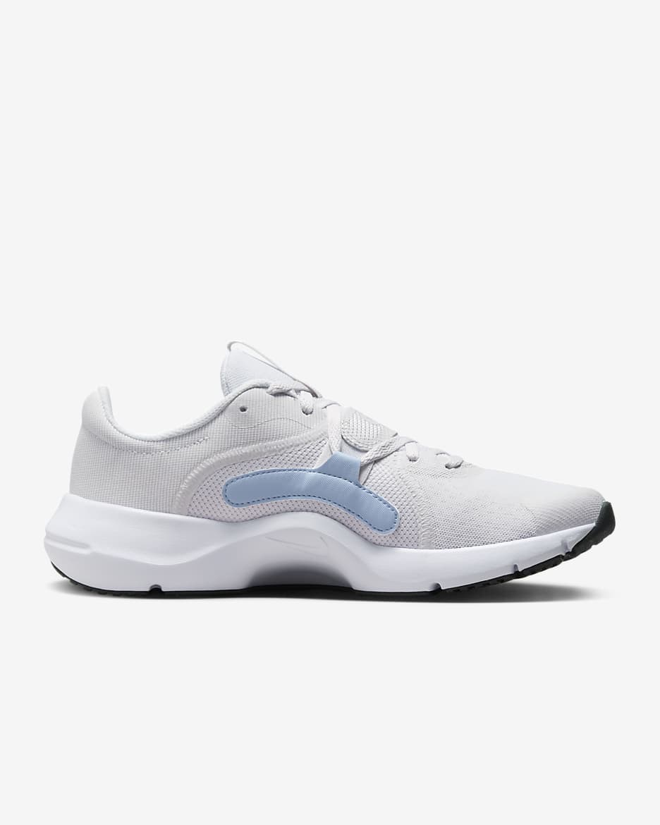 Tenis de entrenamiento para mujer Nike In-Season TR 13 - Tinte platino/Azul militar claro/Flor de lila/Oro metalizado con textura