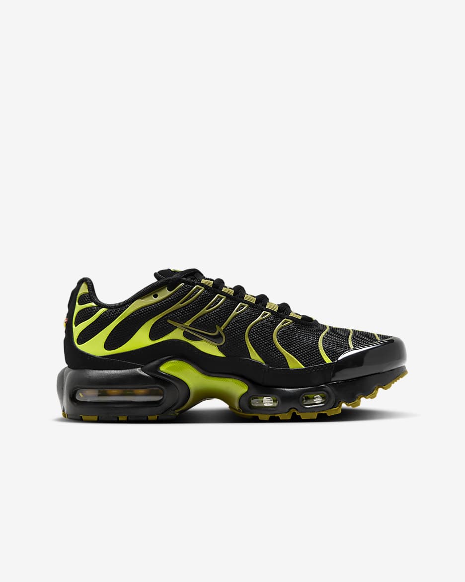 Nike Air Max Plus Older Kids' Shoes - Black/Cyber/Pacific Moss/Black