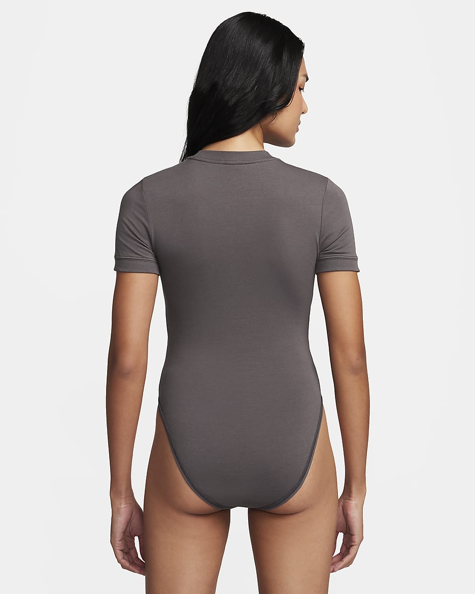 Nike Sportswear Women's Short-Sleeve Bodysuit - Medium Ash