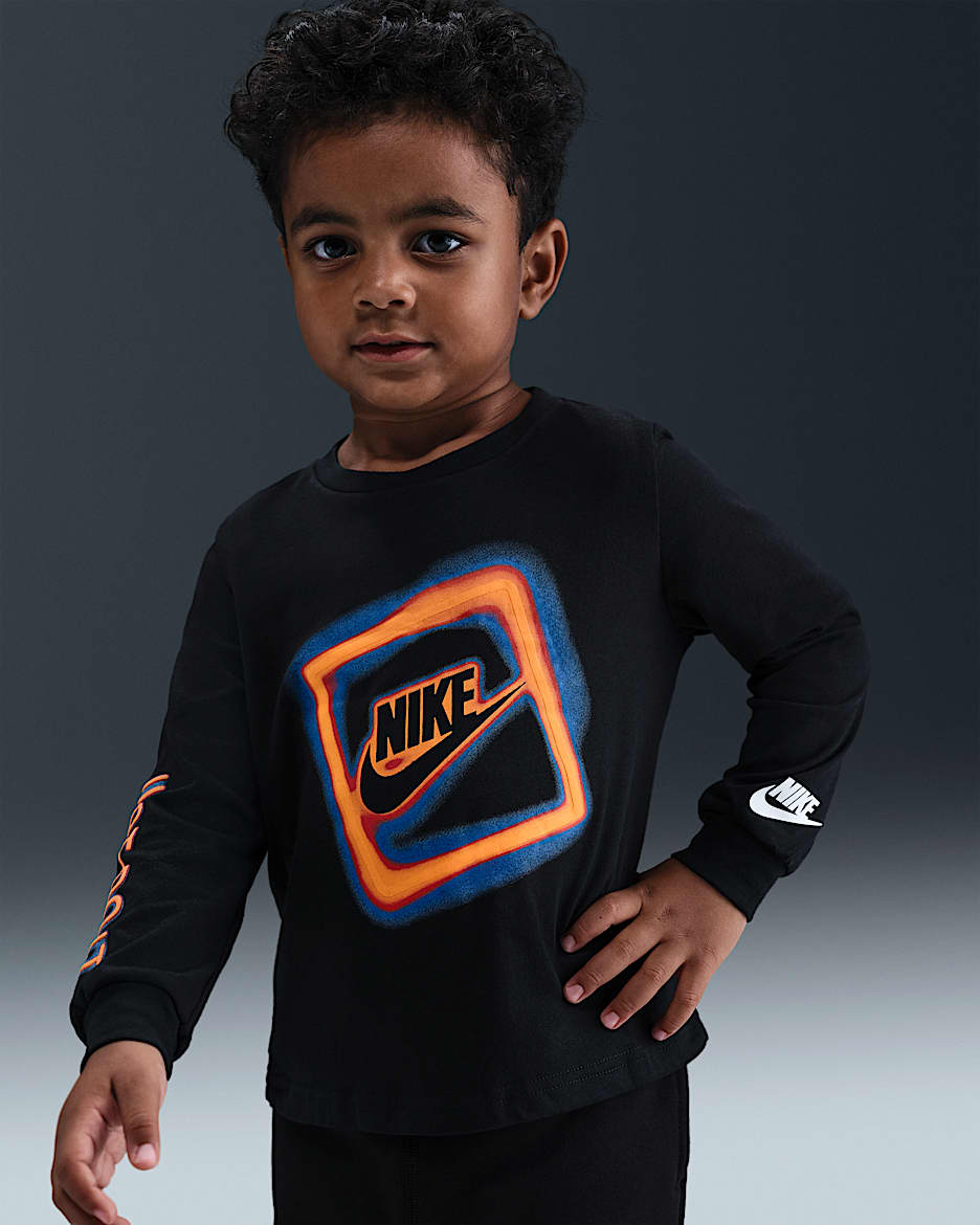 Nike Glow With Me Toddler Long Sleeve T-Shirt - Black