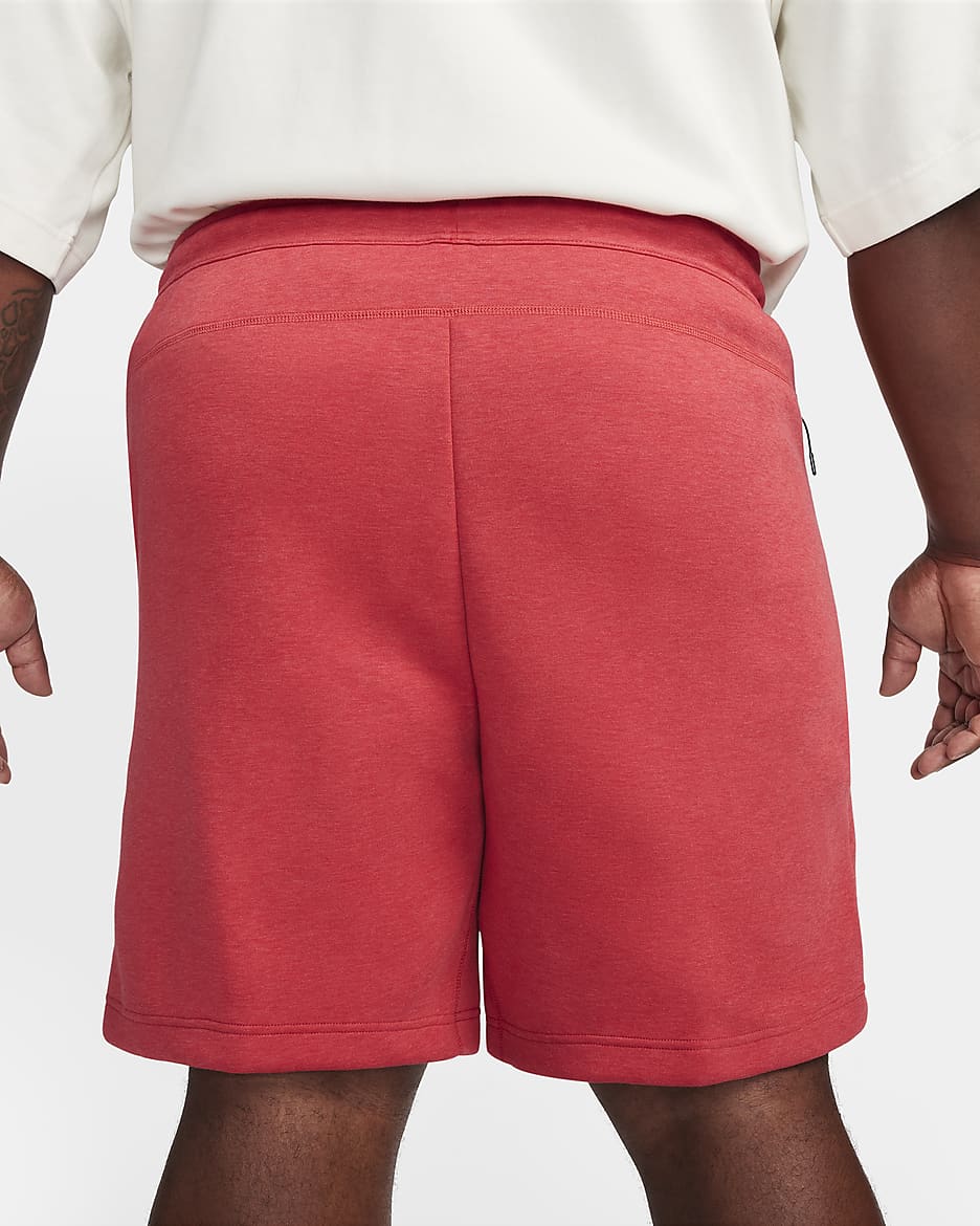 Nike Sportswear Tech Fleece Herrenshorts - Light University Red Heather/Schwarz