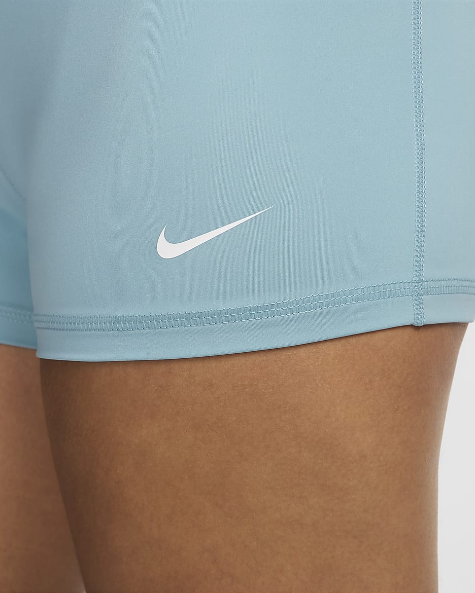 Shorts de 7.5 cm para mujer Nike Pro - Denim turquesa/Blanco