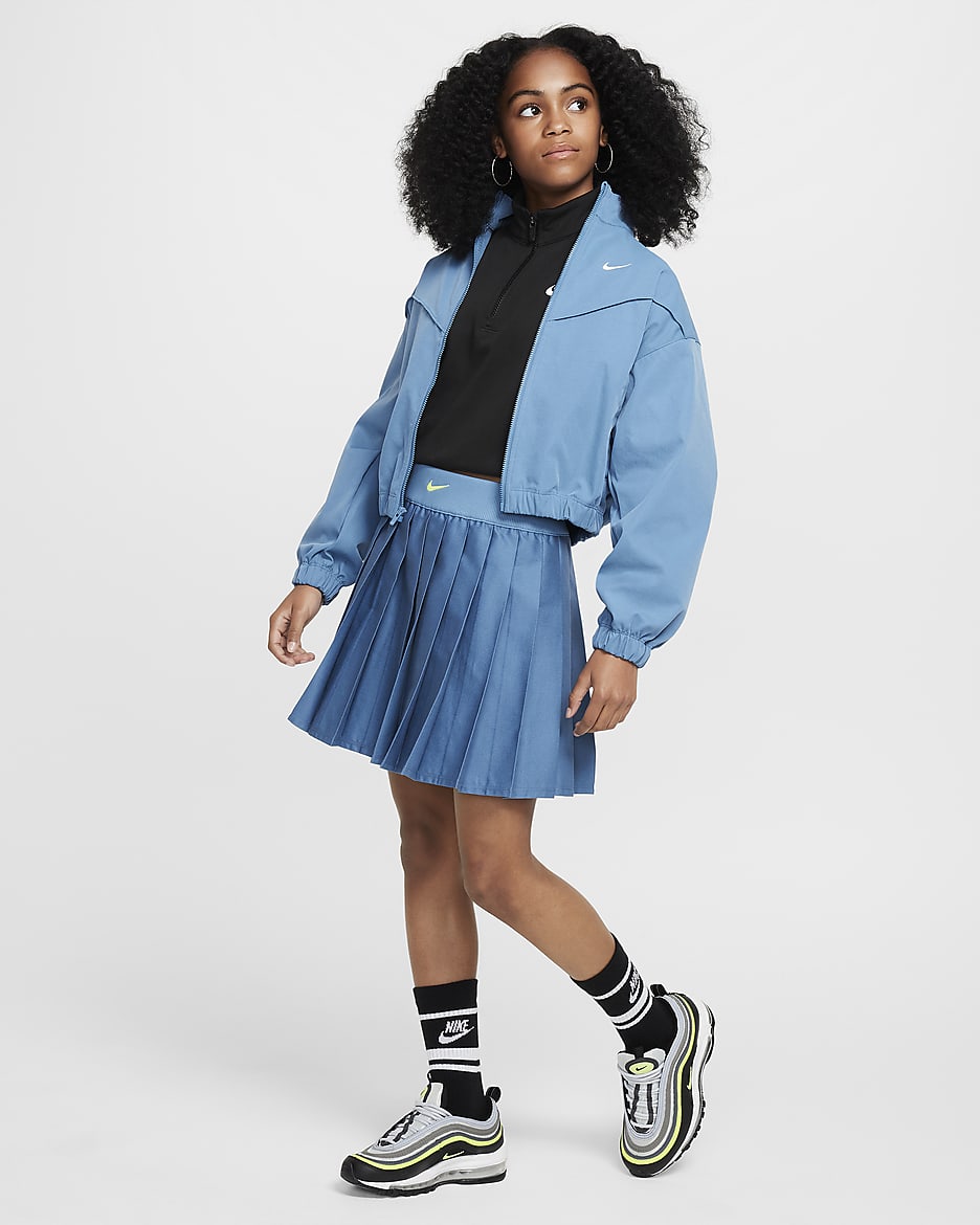 Nike Sportswear Girls' Pleated Skirt - Aegean Storm/Volt