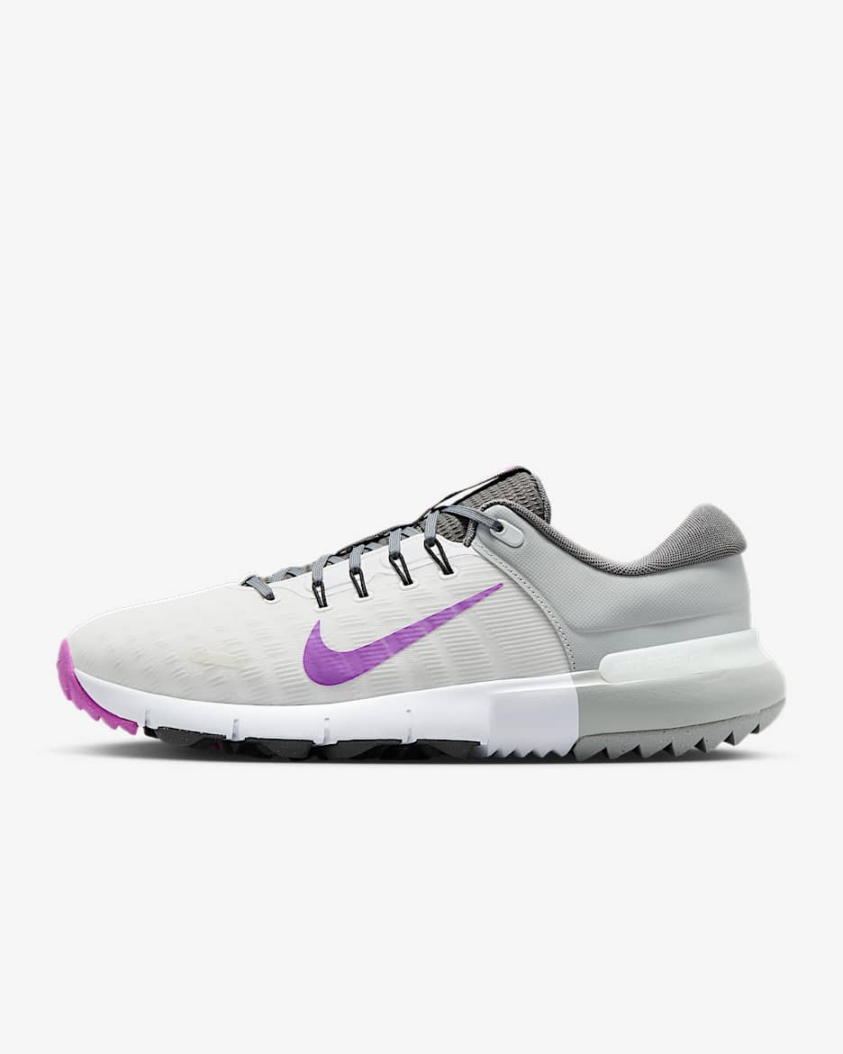 Nike Free Golf NN Golf Shoes - White/Iron Grey/Light Smoke Grey/Vivid Purple