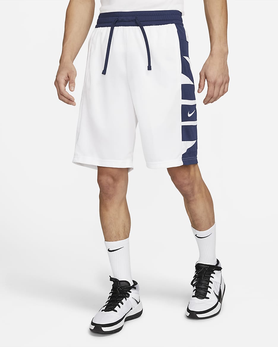 ナイキ Dri-FIT メンズ バスケットボールショートパンツ - ホワイト/ミッドナイトネイビー/ミッドナイトネイビー/ホワイト