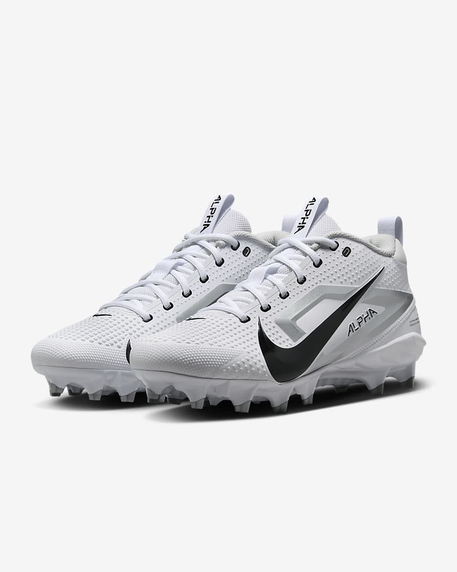 Nike Alpha Menace 4 Varsity Football Cleats - White/Metallic Silver/Photon Dust/Black