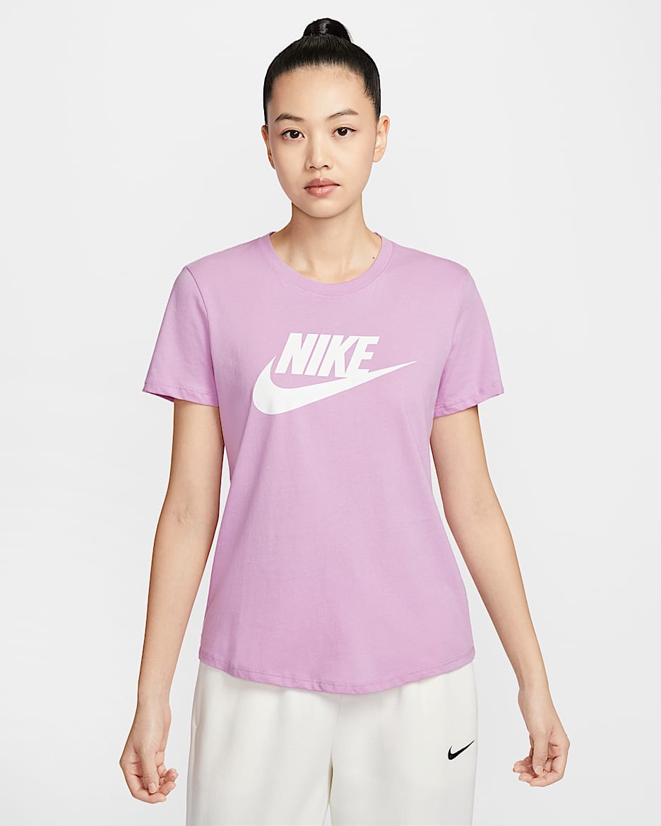 Nike Sportswear Essentials 女款標誌 T 恤 - Beyond Pink/白色