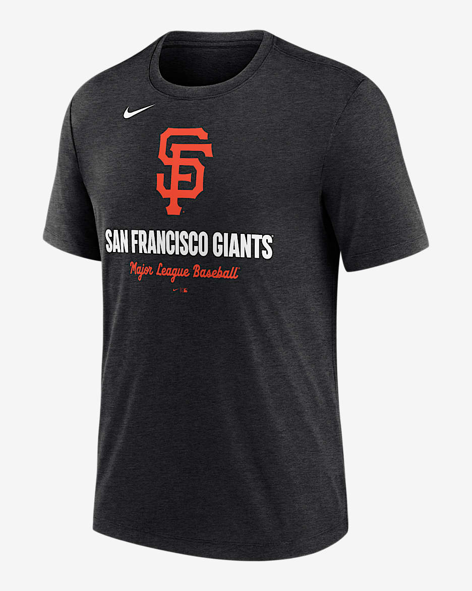 Playera Nike de la MLB para hombre San Francisco Giants Logo - Negro jaspeado