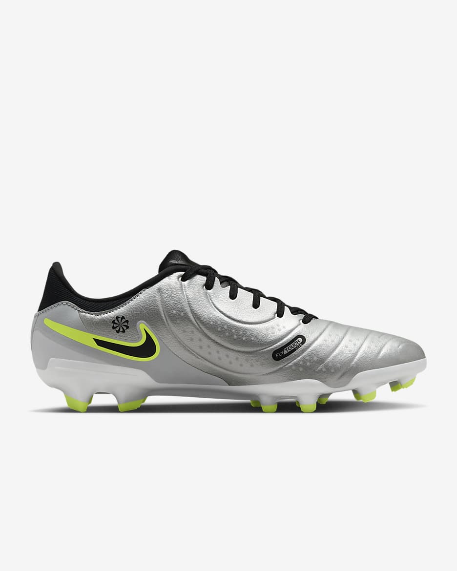 Nike Tiempo Legend 10 Academy Multi-Ground Low-Top Soccer Cleats - Metallic Silver/Volt/Black