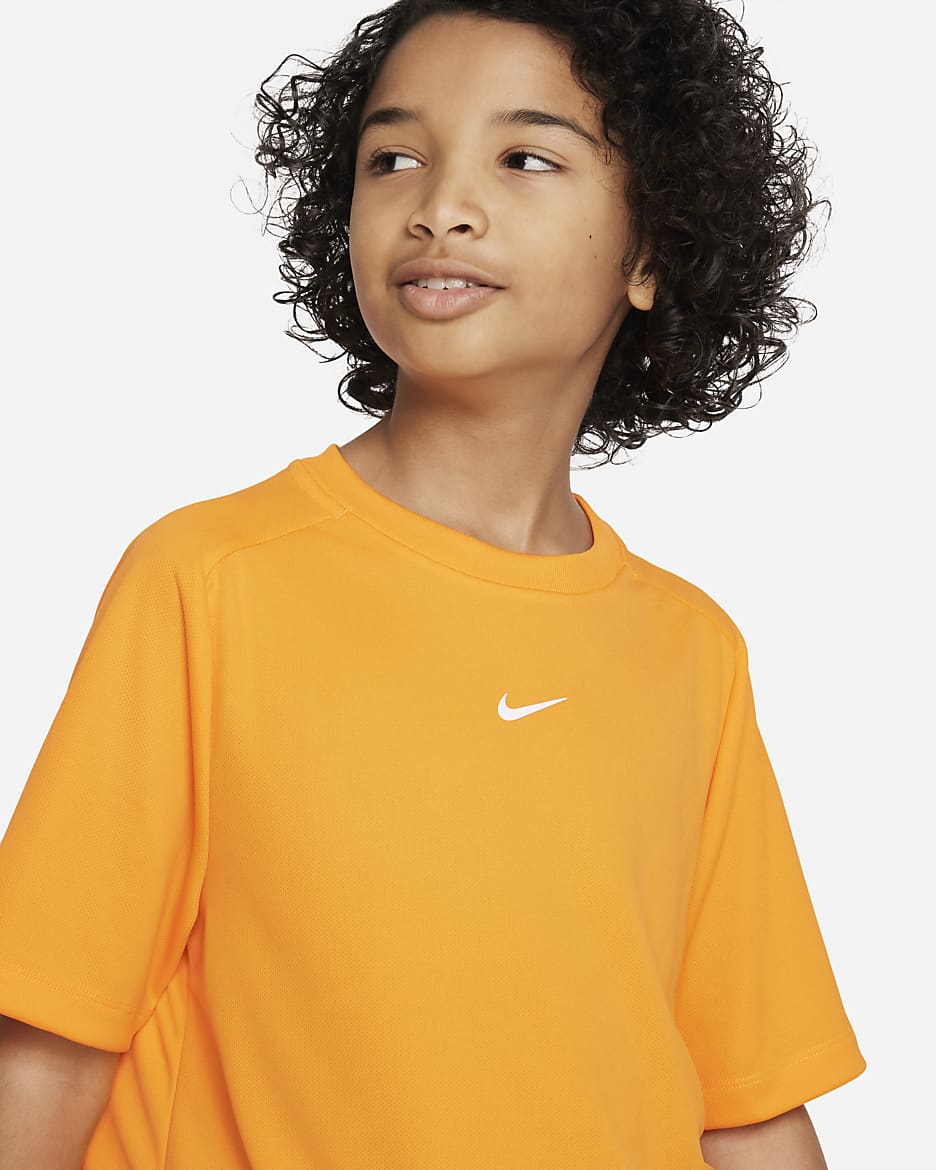 Nike Multi Older Kids' (Boys') Dri-FIT Training Top - Vivid Orange/White