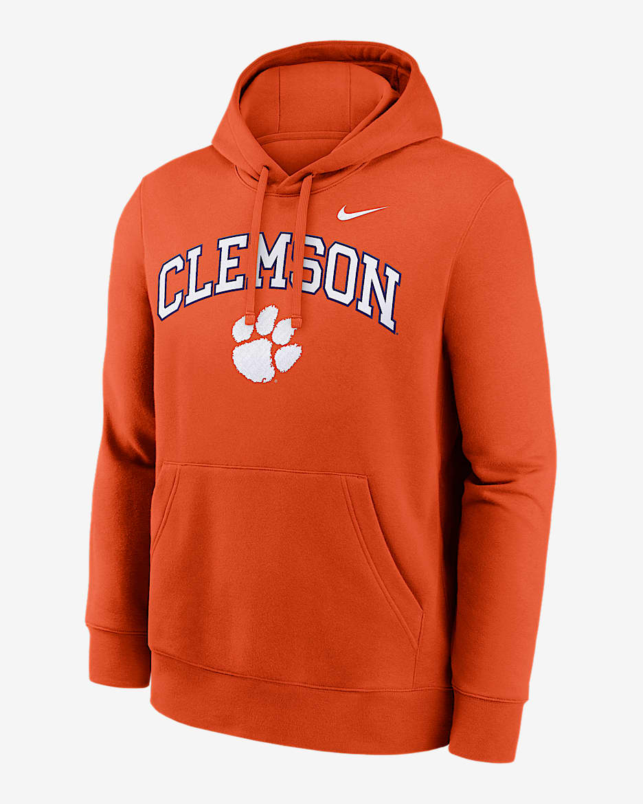 Clemson Arch Men's Nike College Pullover Hoodie - Orange