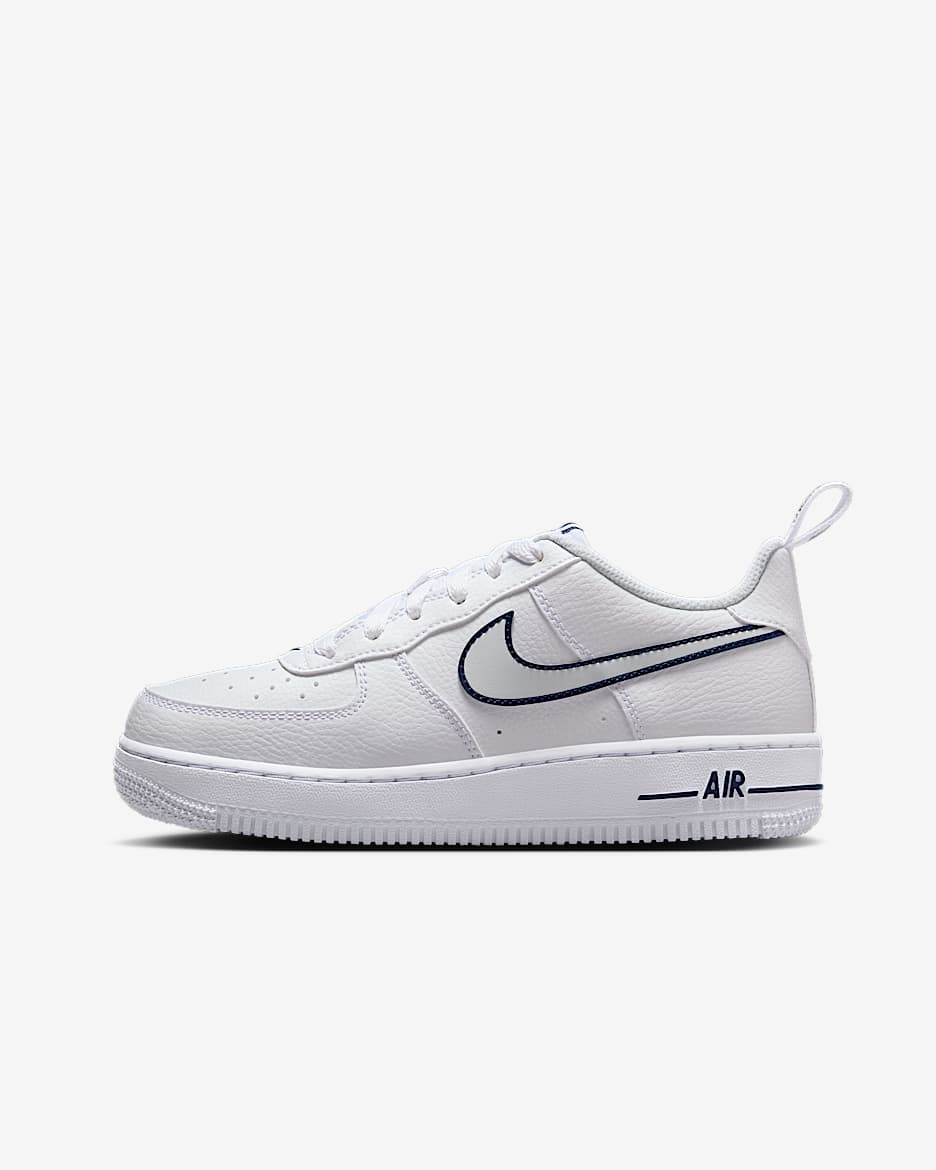Nike Air Force 1 LV8 Older Kids' (Boys') Shoes - White/Midnight Navy/Photon Dust