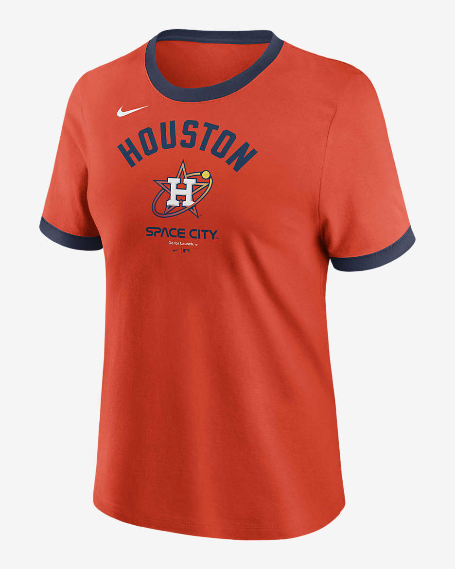 Houston Astros City Connect Women's Nike MLB Ringer T-Shirt - Orange
