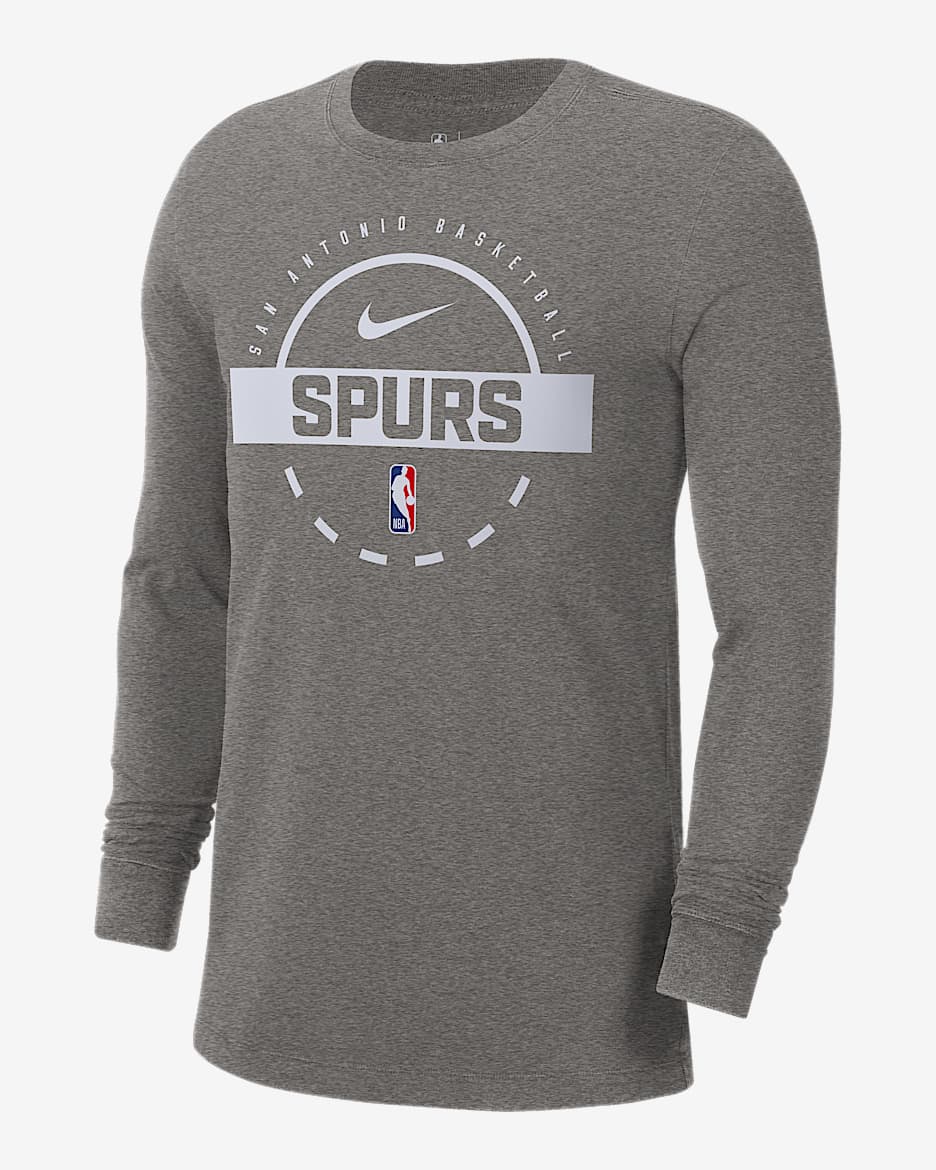 San Antonio Spurs Men's Nike NBA Practice Long-Sleeve T-Shirt - Dark Grey Heather