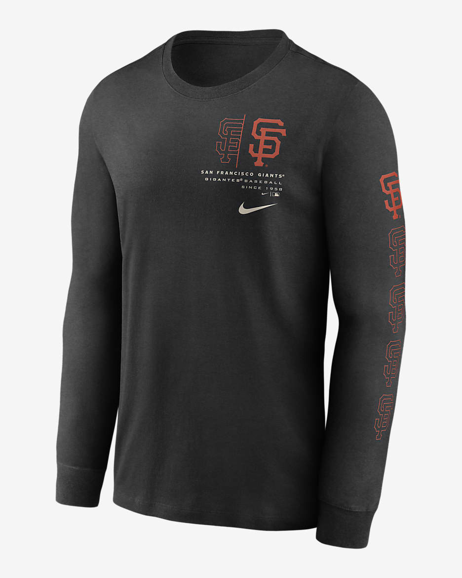 Nike Team Slider (MLB San Francisco Giants) Men's Long-Sleeve T-Shirt - Black