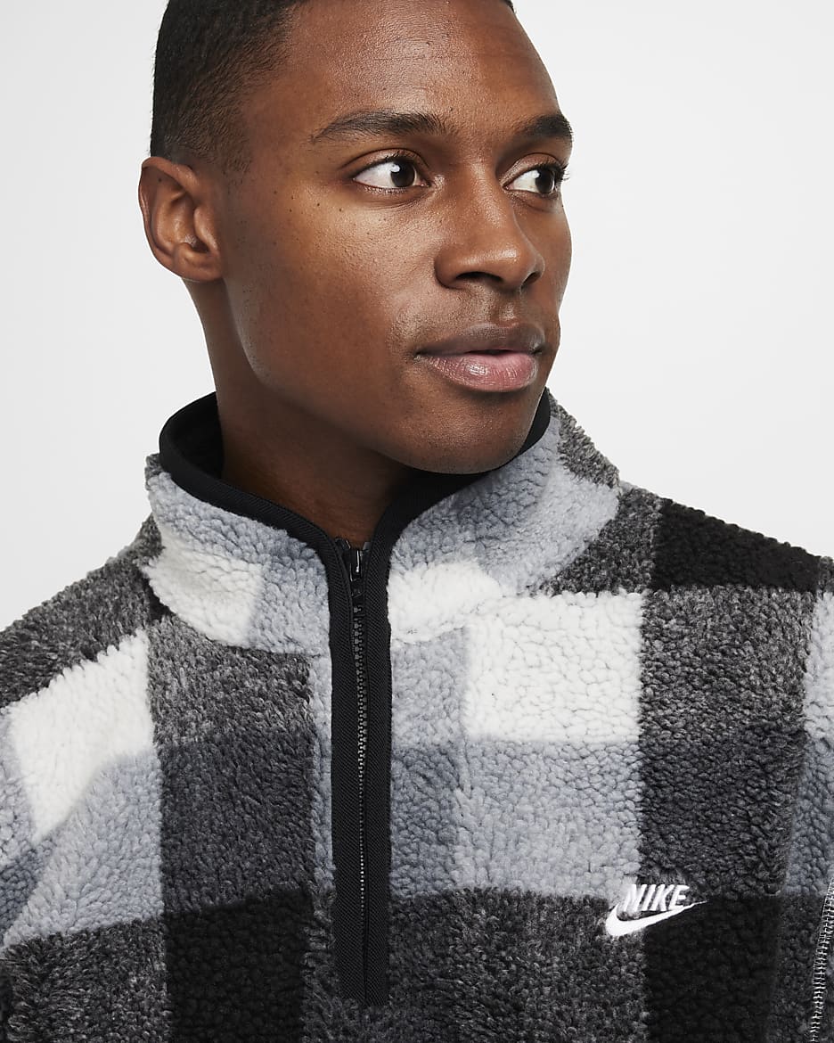 Nike Club Parte de arriba con media cremallera de invierno - Hombre - Negro/Blanco/Smoke Grey/Blanco