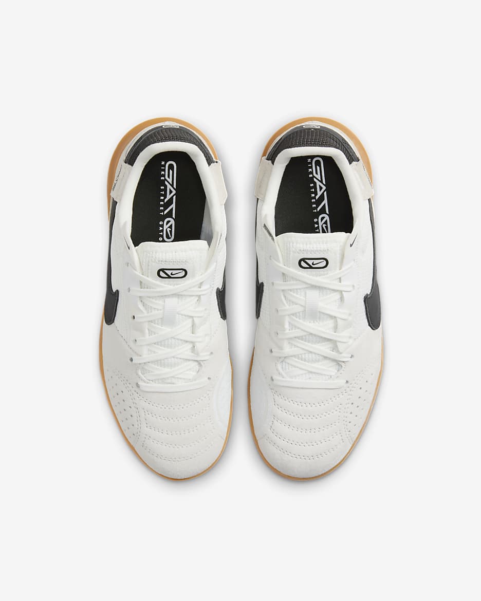 Nike Jr. Streetgato low top voetbalschoenen voor kleuters/kids - Summit White/Night Forest