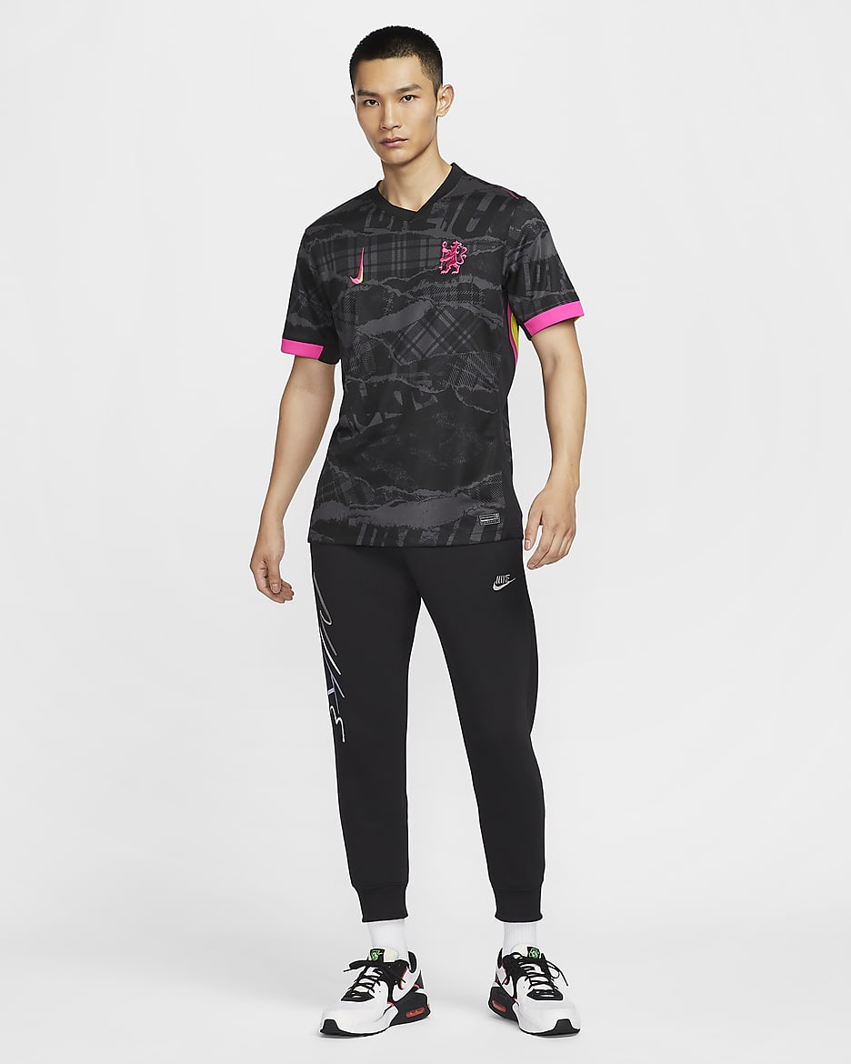 Chelsea F.C. 2024/25 Stadium Third Men's Nike Dri-FIT Football Replica Shirt - Anthracite/Black/Opti Yellow/Pink Prime