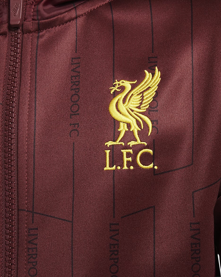 Liverpool F.C. Home Older Kids' Nike Football Woven Tracksuit - Dark Team Red/Chrome Yellow