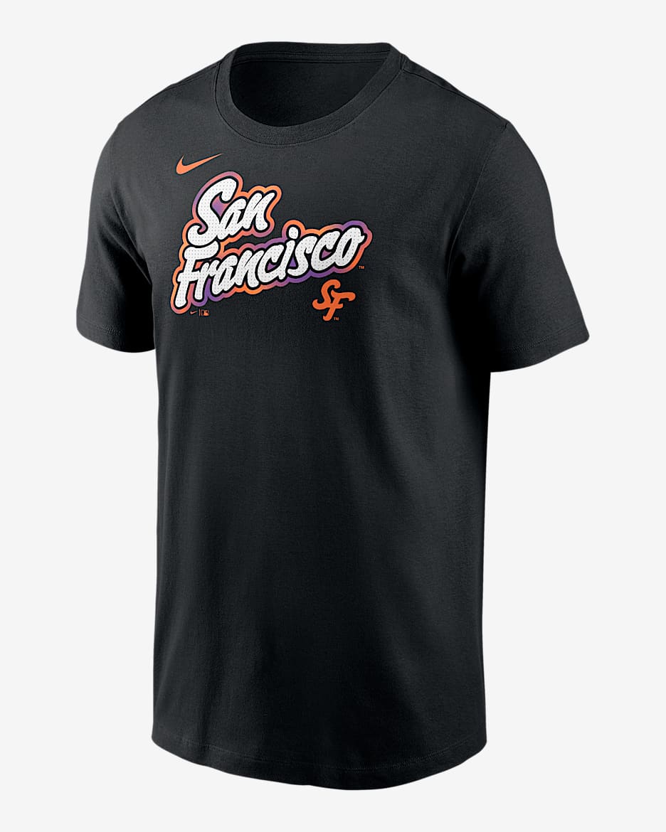 Playera Nike de la MLB para hombre San Francisco Giants City Connect Wordmark - Negro