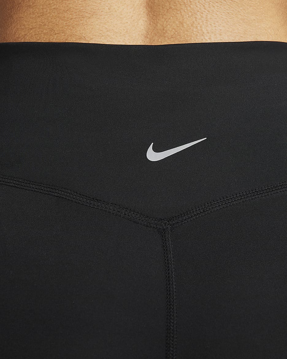 Legging de running 7/8 taille mi-haute Nike Swoosh Run pour femme - Noir/Blanc