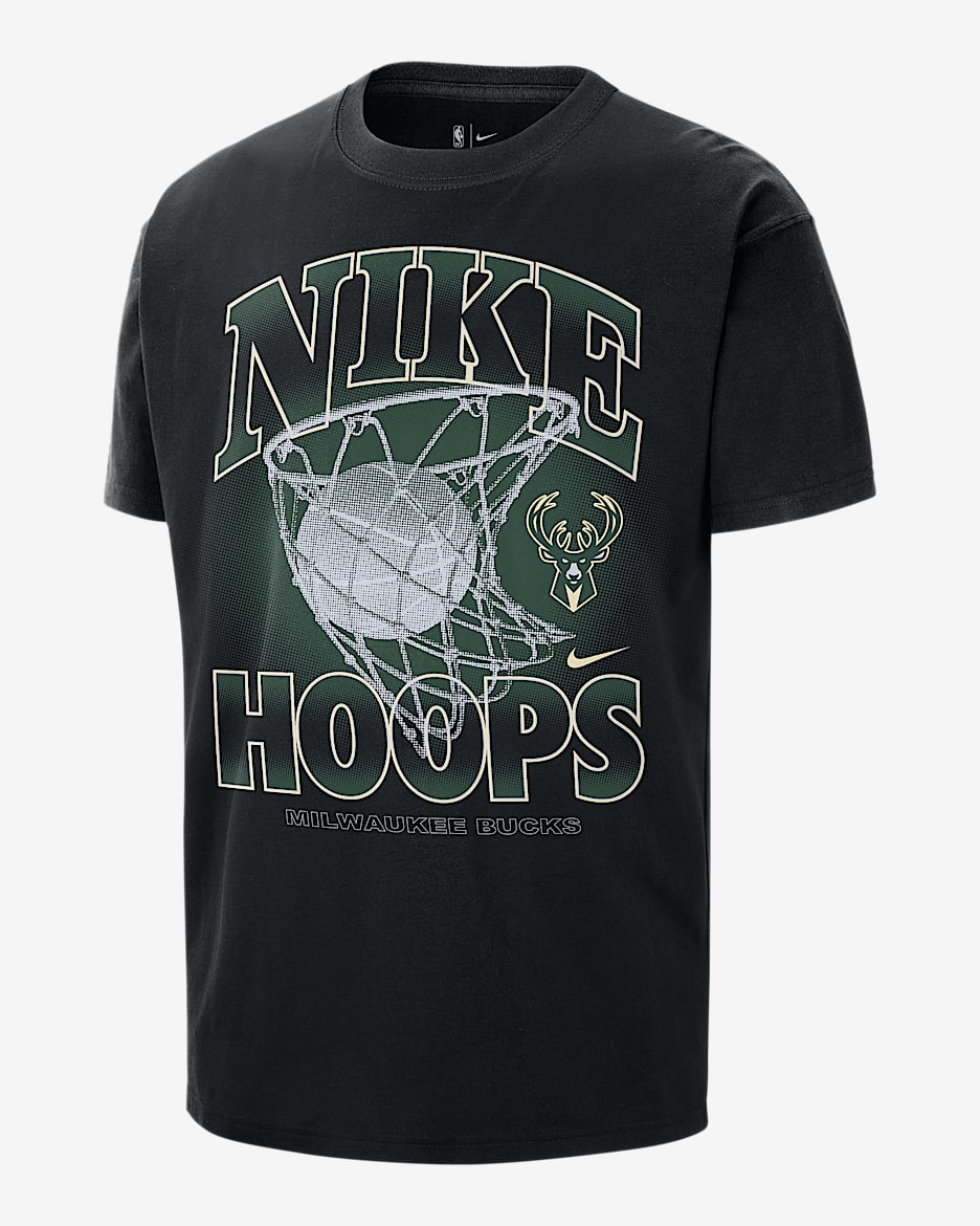 Milwaukee Bucks Courtside Max90 Nike NBA T-shirt voor heren - Zwart