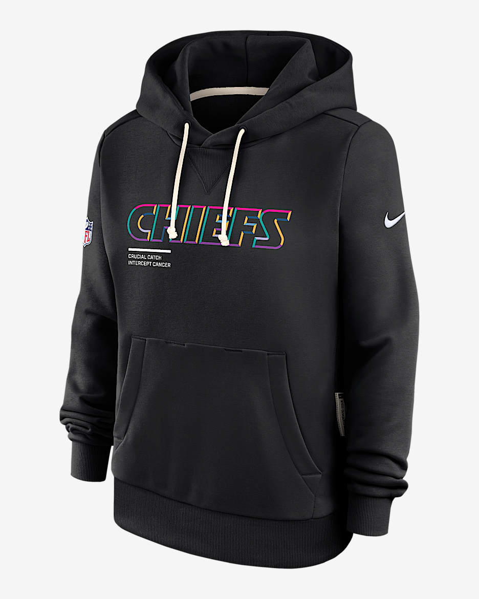 Kansas City Chiefs Crucial Catch Women's Nike Dri-FIT NFL Pullover Hoodie - Black