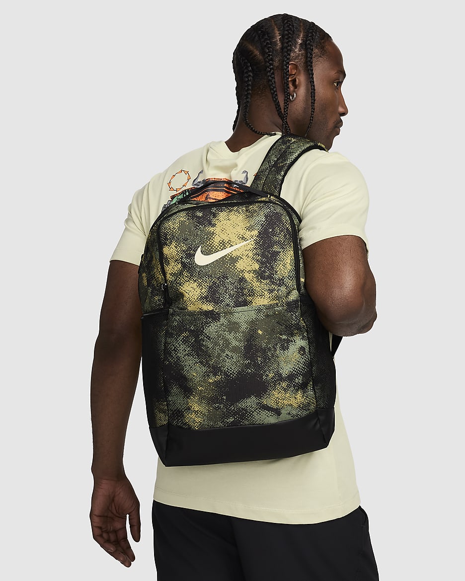 Nike Brasilia Backpack (Medium, 24L) - Oil Green/Black/Coconut Milk