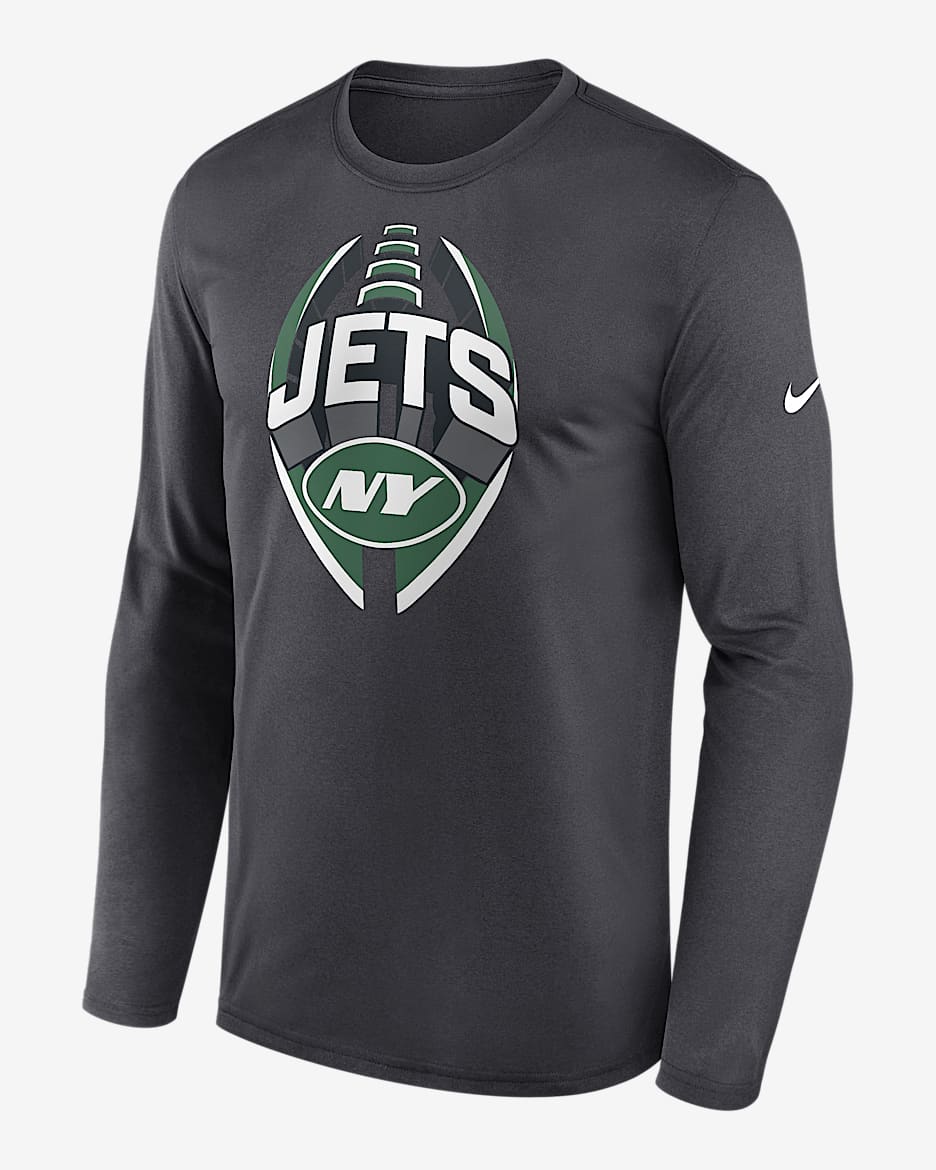 New York Jets Legend Icon Men's Nike Dri-FIT NFL Long-Sleeve T-Shirt - Anthracite