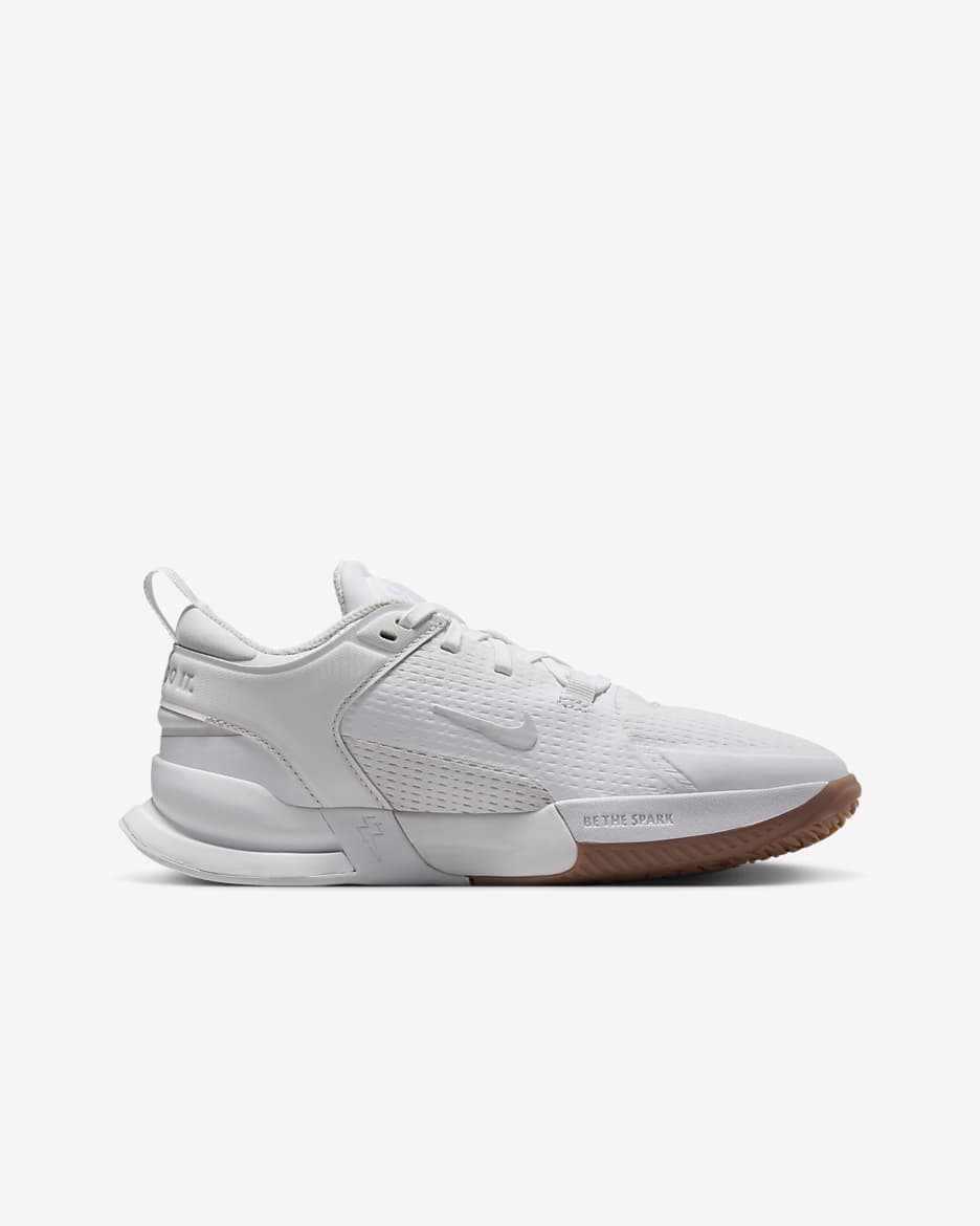 Nike Crosscourt-sko til mindre/større børn - hvid/Gum Medium Brown/Pure Platinum